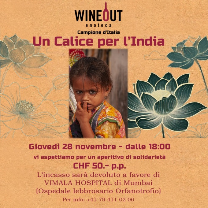 “Un calice per l’India” invita a una serata all’insegna della solidarietà