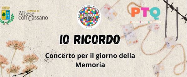 “Io ricordo”: serata di musica per il Giorno della Memoria
