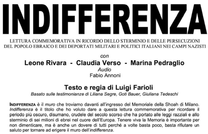 Una serata sulla Shoah: contro l’indifferenza insieme al Sindacato pensionati Cgil