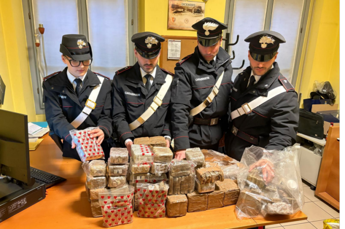 I Carabinieri di Mariano sequestrano 56 chili di hashish