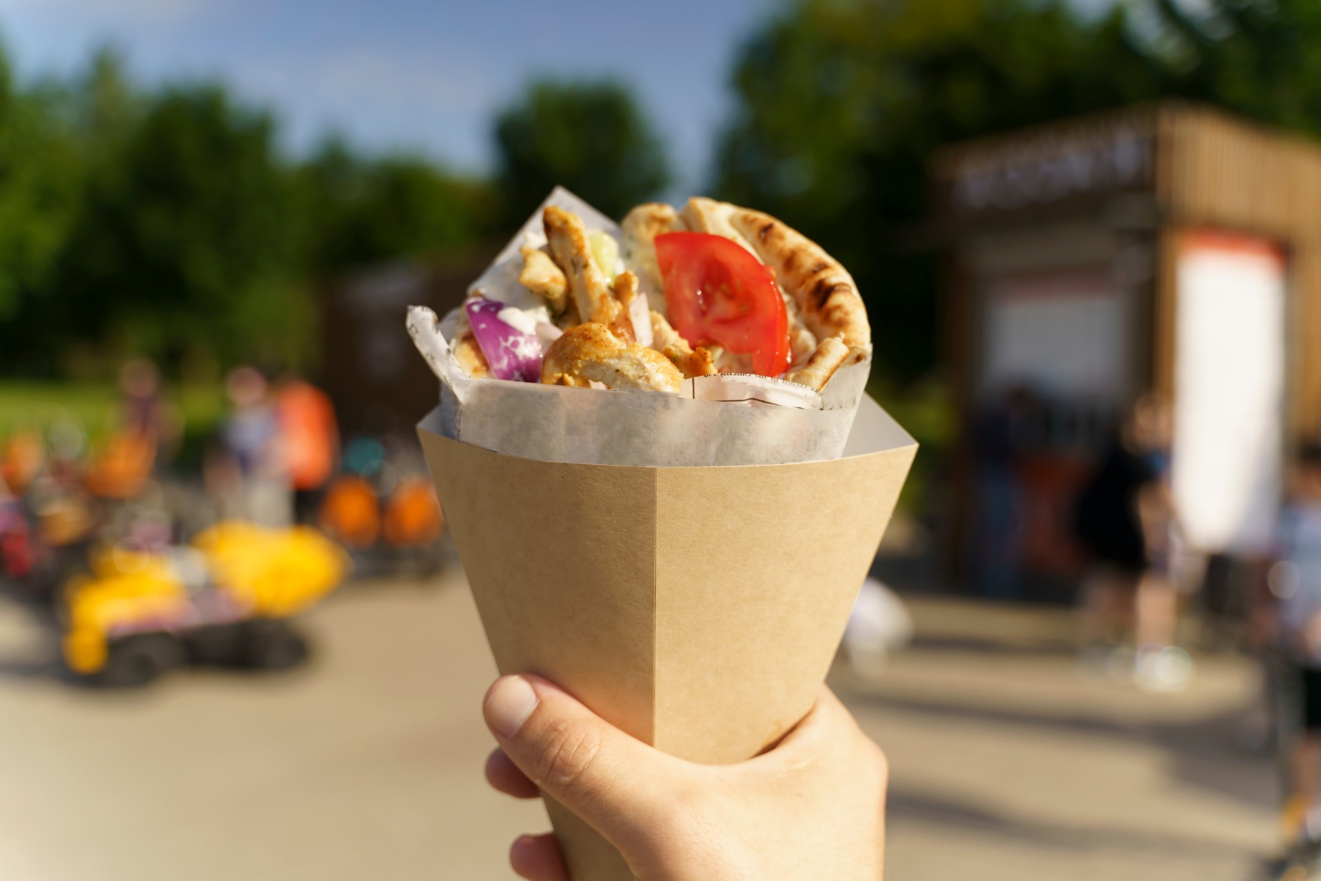 Greek,Street,Food,Gyros,In,Hand.,Greek,And,Mediterranean,Cuisine