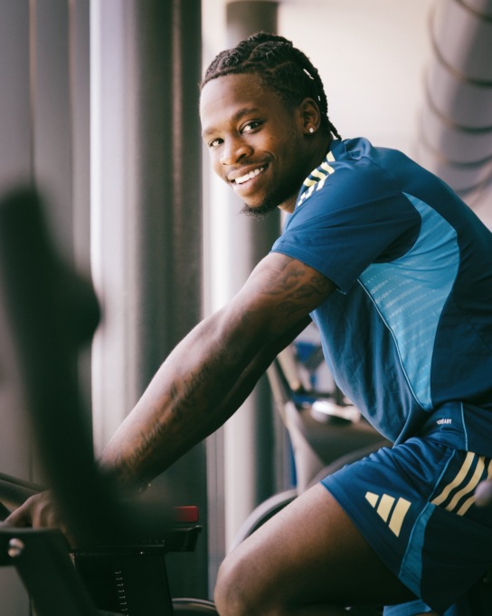 Jayden Addai al raduno di oggi del Como - foto social Como 1907