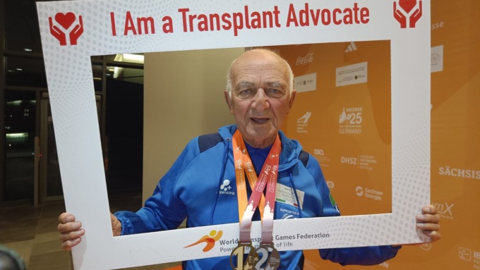 Trapiantato, campione a 83 anni