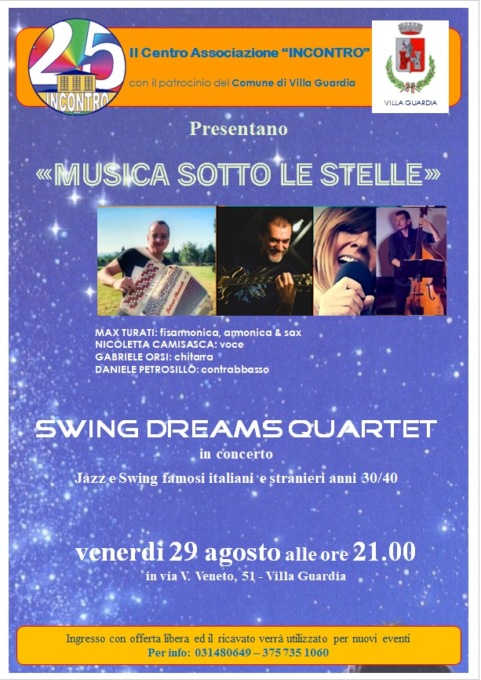Il centro associazione “Incontro” presenta il concerto “Musica sotto le stelle”