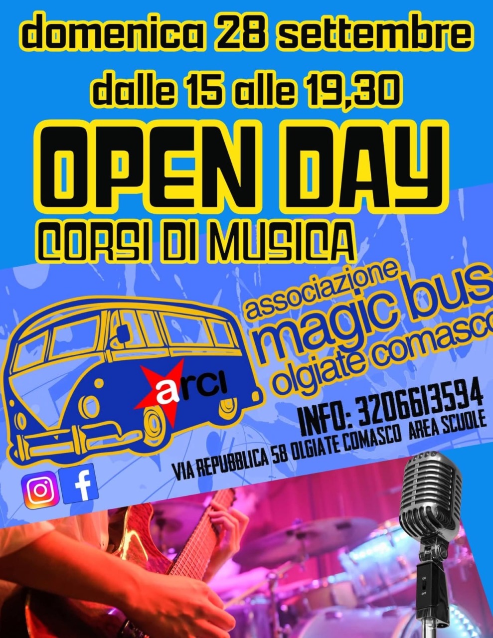 Il Magic Bus riparte con l’open day dei corsi musicali