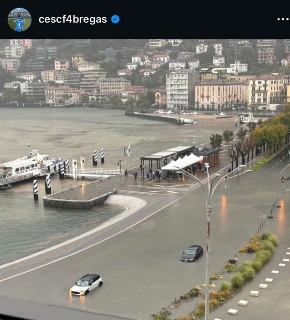 Il mr del Como Cesc Fabregas vicino alla città di Como