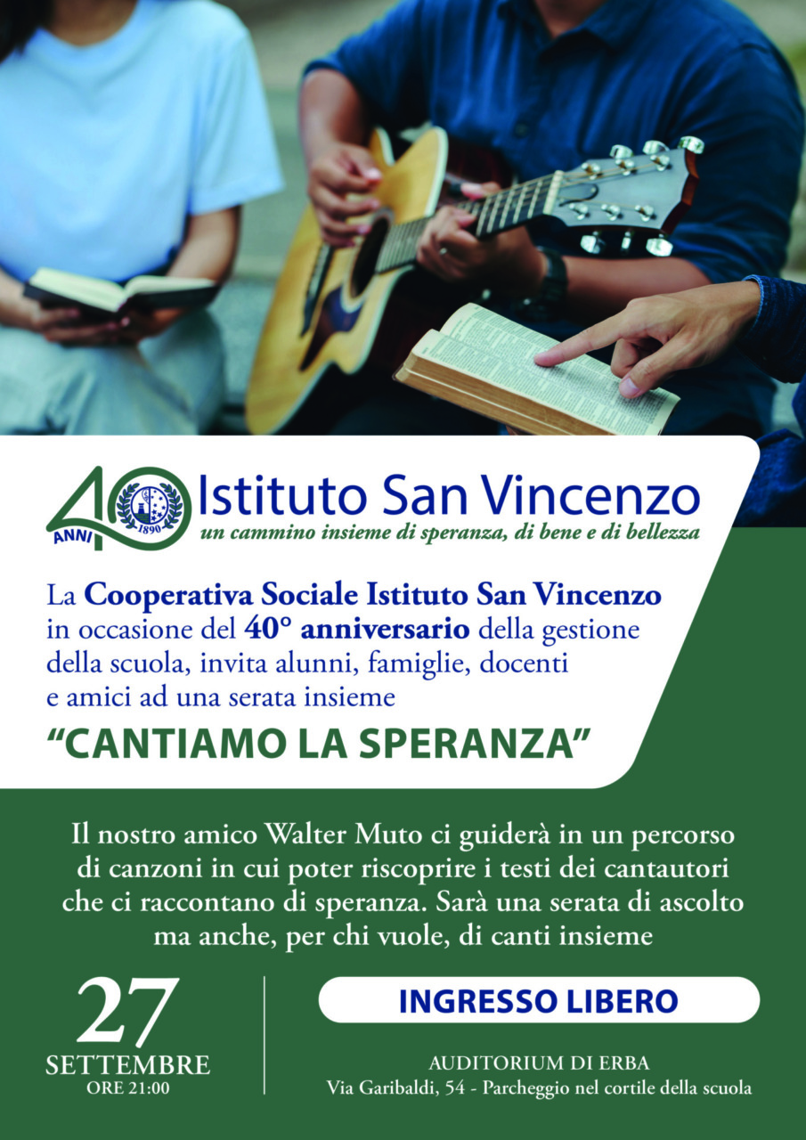 “Cantiamo la speranza”: l’Istituto San Vincenzo inaugura le celebrazioni del 40° anniversario
