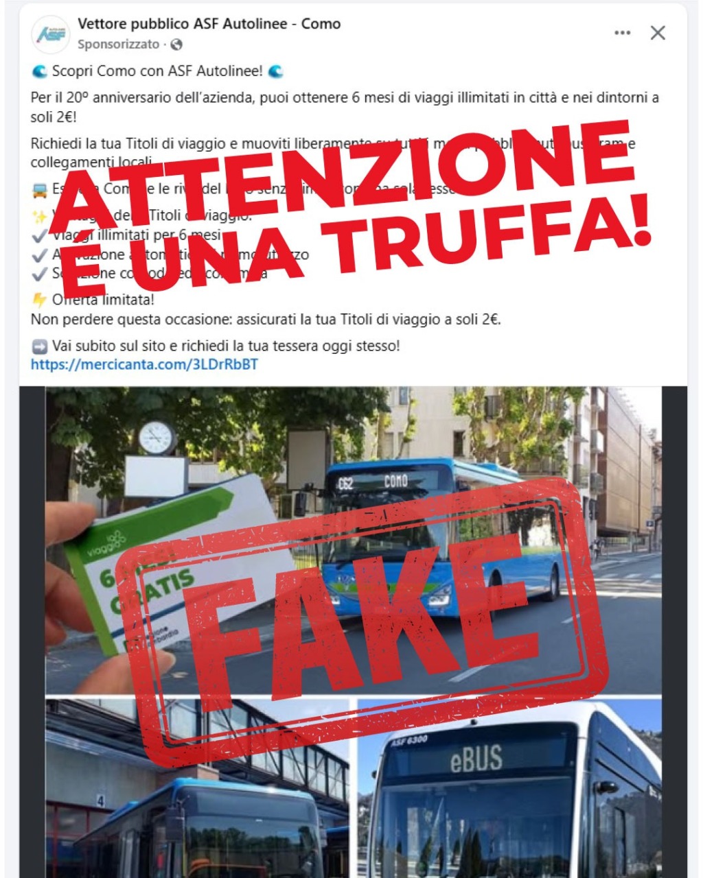 Sei mesi di viaggi a soli due euro, Asf smentisce la fake news