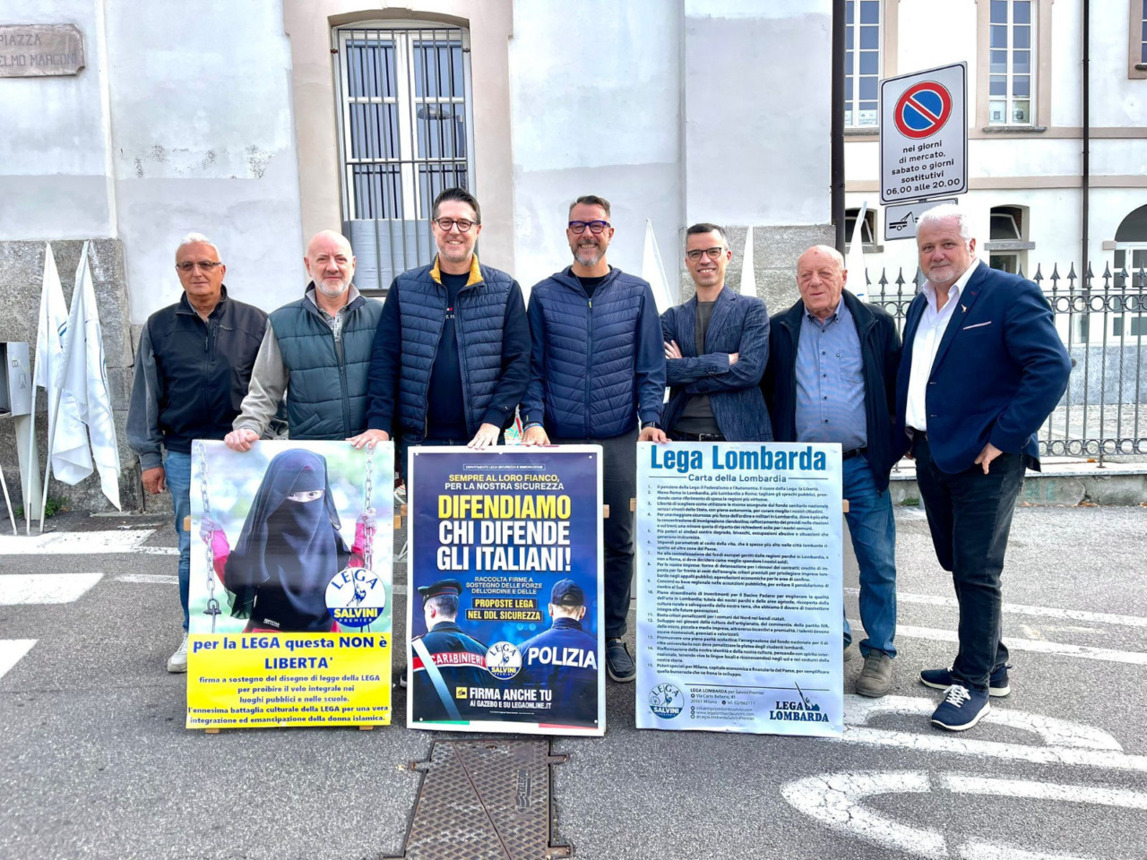 Lega in piazza: “No al velo nei luoghi pubblici”