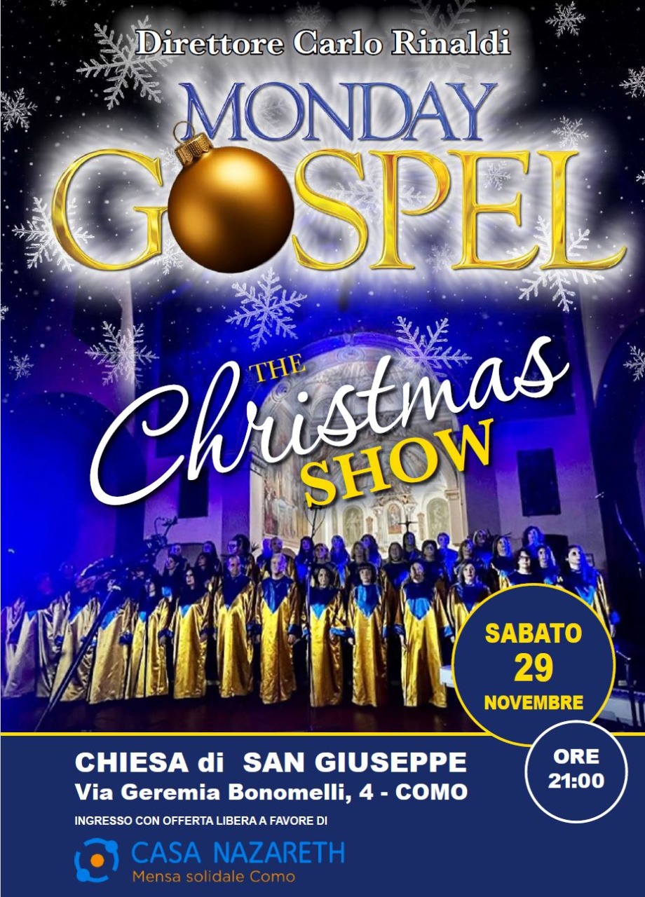 Concerto del Monday Gospel a sostegno della mensa solidale di Casa Nazareth