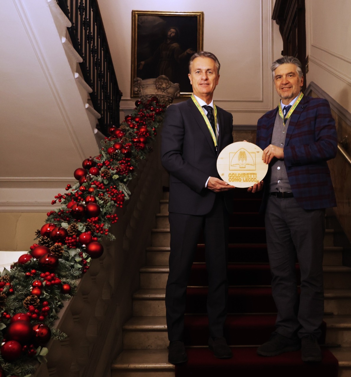 Anche quest’anno il benvenuto per le feste in Prefettura  è con lo scalone allestito da Coldiretti Como Lecco