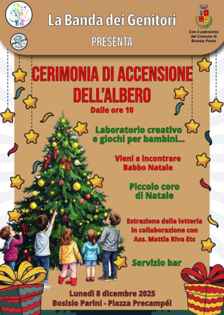 Accensione dell’albero di Natale con La Banda dei Genitori