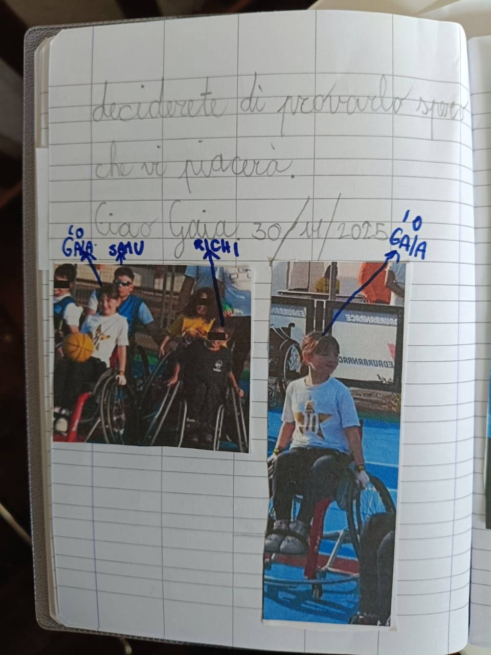 La scelta di Gaia: gioca a basket in carrozzina pur senza disabilità