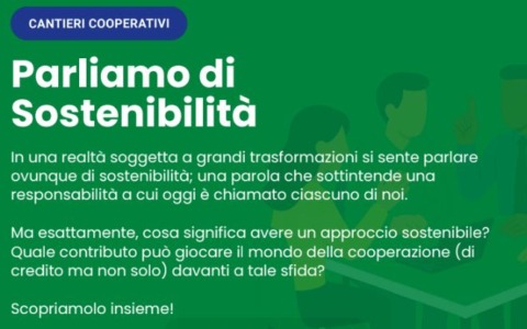 Cantieri cooperativi: nuovo appuntamento per parlare di sostenibilità