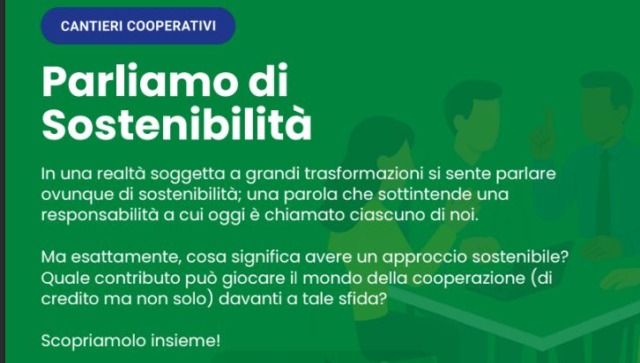 Cantieri cooperativi: nuovo appuntamento per parlare di sostenibilità