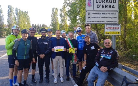 Inaugurati i cartelli salvaciclisti a Lurago