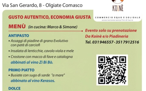 Sindaco ai fornelli per una serata equosolidale da gustare