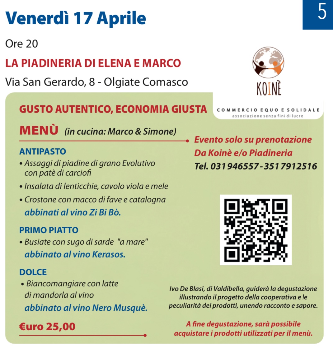 Sindaco ai fornelli per una serata equosolidale da gustare