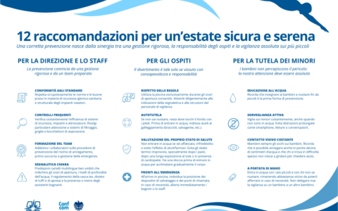 Bagni in piscina, Federalberghi e Confcommercio lanciano il dodecalogo delle regole di sicurezza