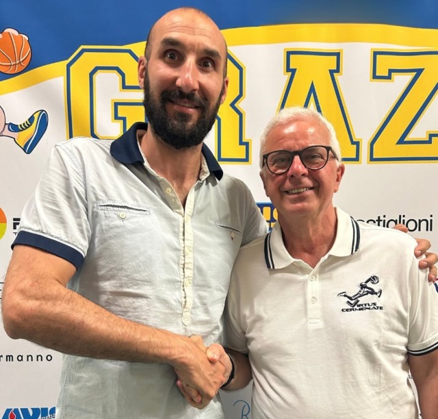 Il DS Bob Anzivino con il neo coach Virtus Bruno Banchi-foto socila Virtus Cermenate