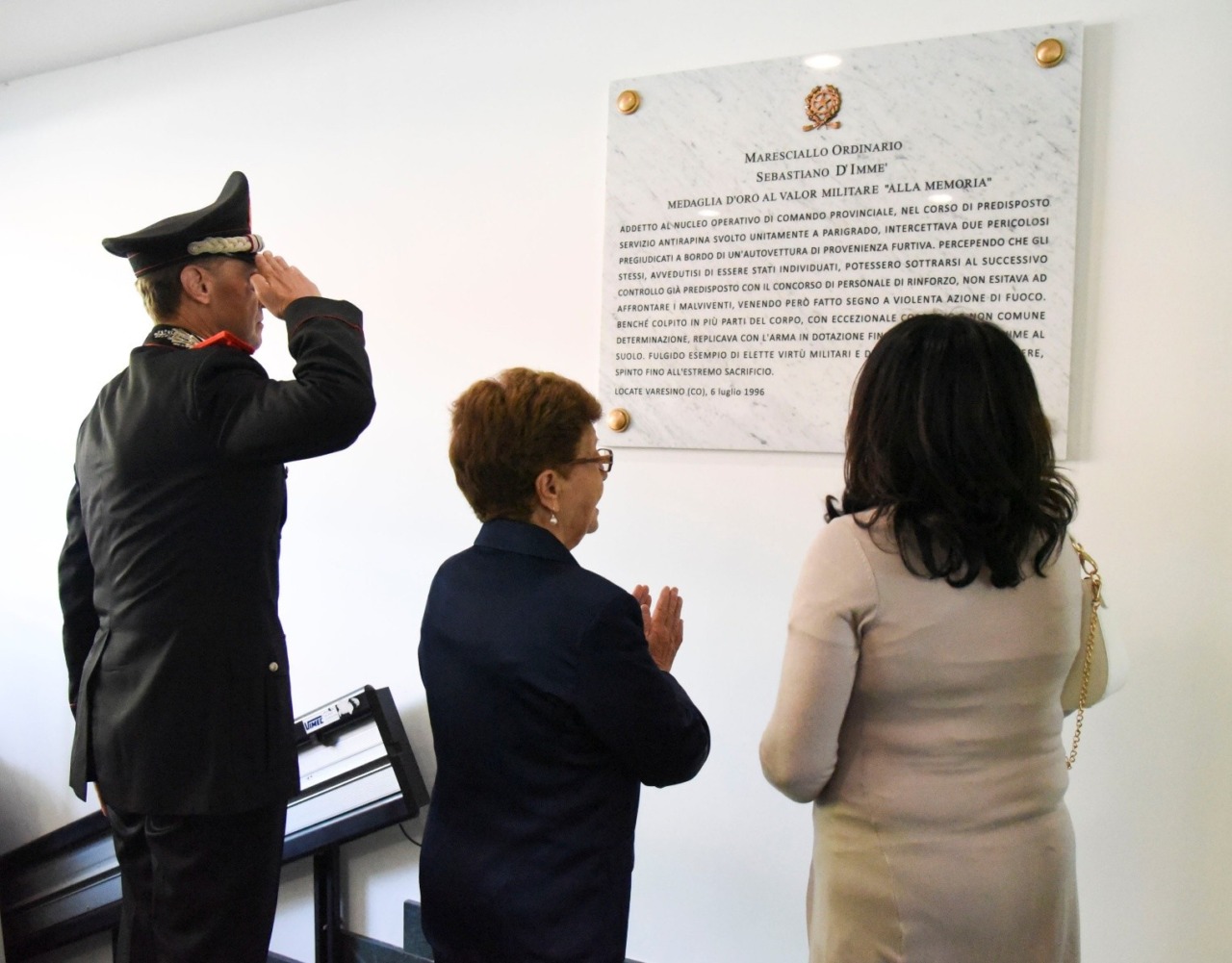 La sede del comando provinciale intitolata al maresciallo D’Immé
