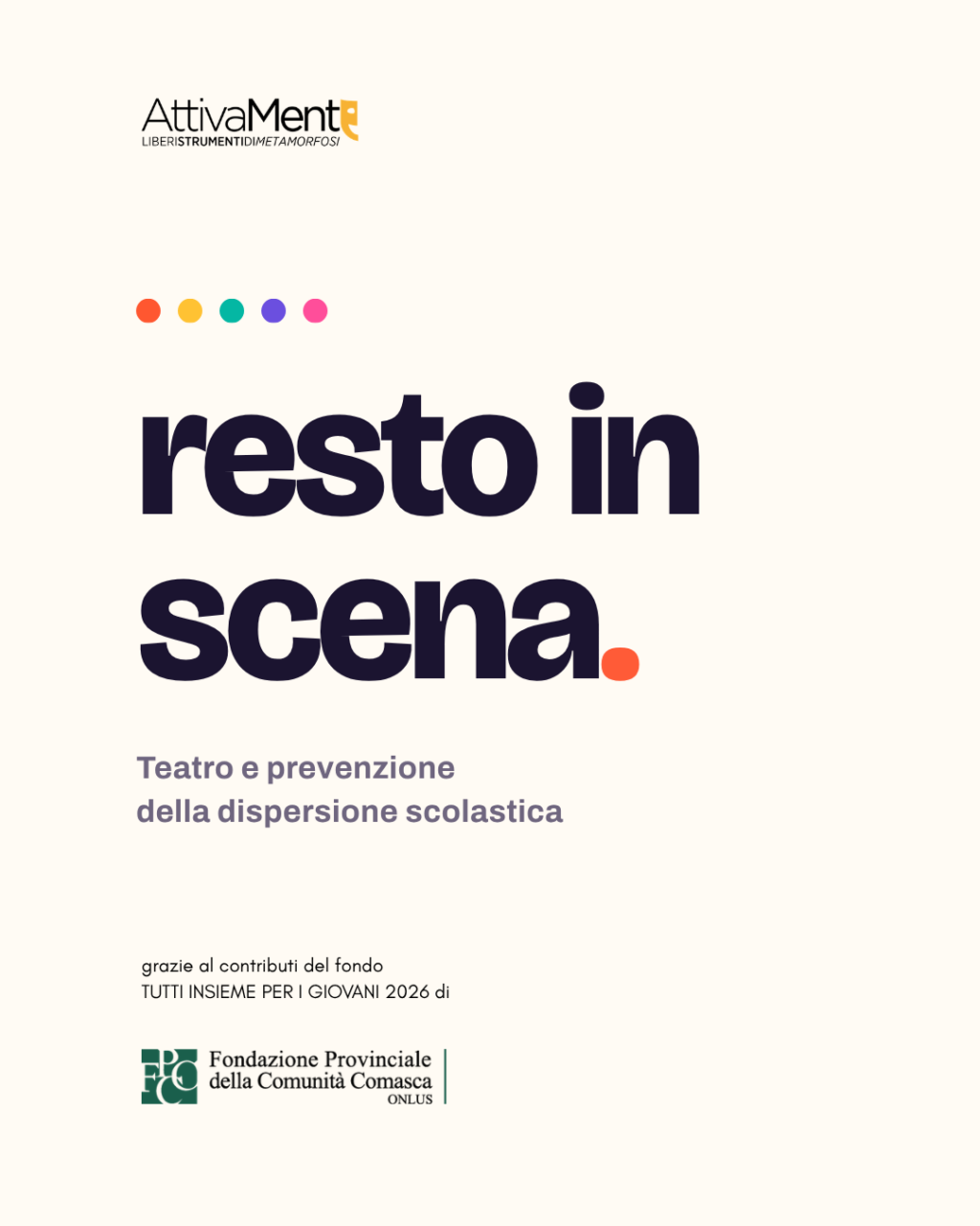 Al via “Resto in scena”: teatro contro la dispersione scolastica