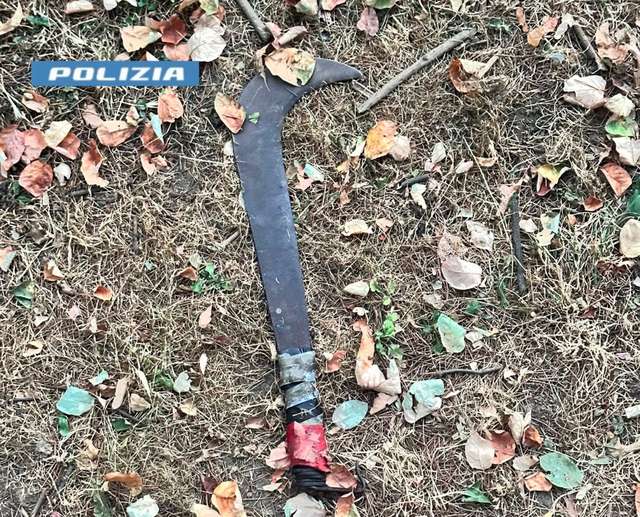 Rissa al parco: tenta di colpire un agente con una roncola