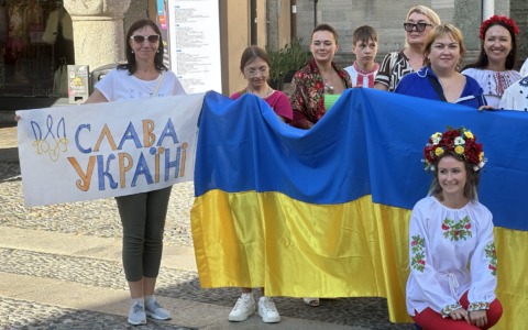 In piazza per celebrare i 35 anni di indipendenza dell’Ucraina