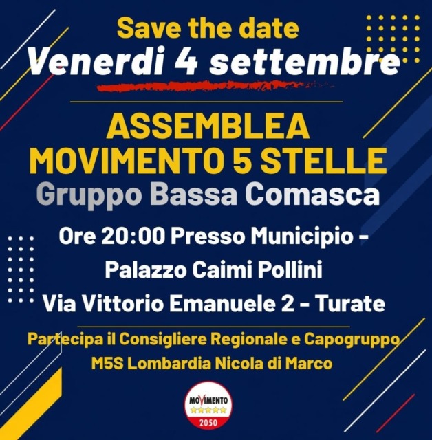 Movimento 5 Stelle, assemblea aperta ai Comuni della Bassa Comasca