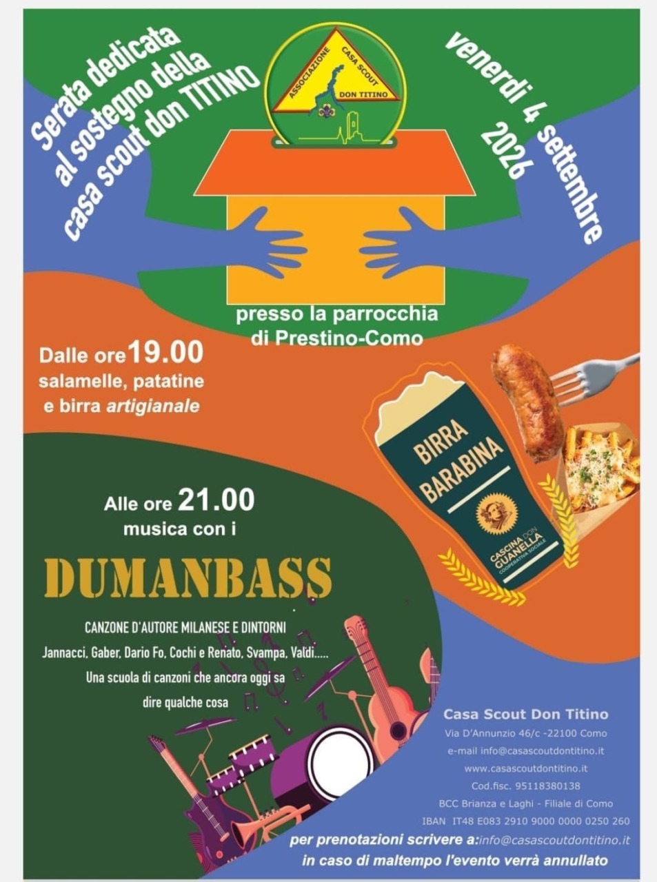 Una serata dedicata al sostegno della Casa Scout Don Titino