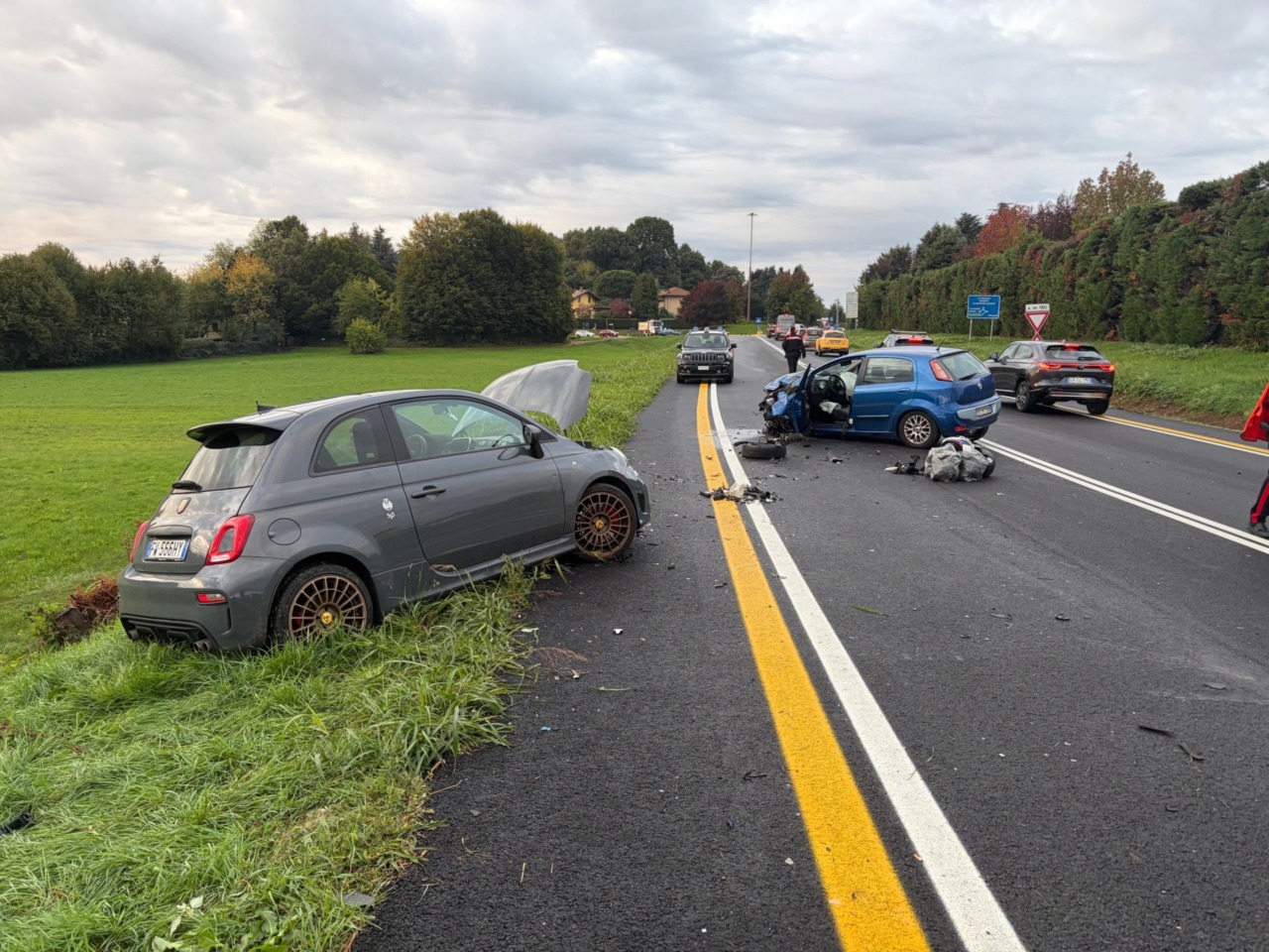 Incidente sulla Lomazzo-Bizzarone, grave un motociclista