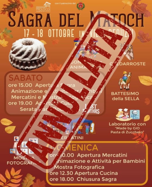 Pro loco costretta ad annullare la prima Sagra del Matoch